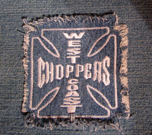 West Coast Choppers Sew On Iron On Patch Raggedy Edged Upcycled Denim ...